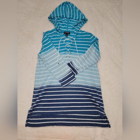 Chaps Denim Blue Striped Garment - Picture 1 of 9